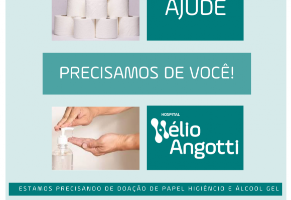 HÉLIO ANGOTTI PEDE DOAÇÃO DE ÁLCOOL GEL E E PAPEL HIGIÊNICO